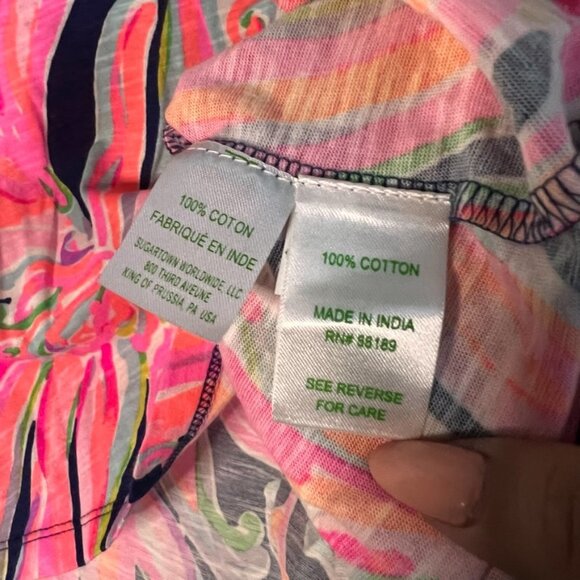  Lilly Pulitzer Essie Floral Button Tank top - Picture 4 of 5